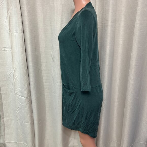 Dolan Left Coast Collection V-Neck Tegan Tunic Dress Women's Size XS Green Cupro - Picture 4 of 12